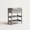 Fasciatoio per neonati grigio con 2 cassetti 2 ripiani in MDF 80 x 50 x 90 cm rettangolare