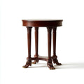 Tavolino laterale rotondo marrone scuro 60 x 60 x 75 cm in mogano massello con gambe intagliate