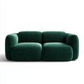 Divano 2 posti verde scuro in poliestere bouclé rettangolare 180 x 90 x 75 cm