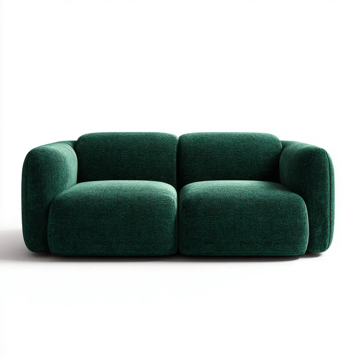 Divano 2 posti verde scuro in poliestere bouclé rettangolare 180 x 90 x 75 cm