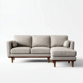 Divano angolare 3 posti con chaise longue destra grigio 260 x 160 x 85 cm in poliestere e legno massello forma a L
