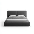 Letto matrimoniale imbottito grigio antracite in poliestere 160 x 200 cm con testiera rettangolare
