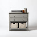 Fasciatoio con due cassetti grigio 100 x 50 x 95 cm in MDF rettangolare