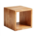 Tavolino laterale cubico marrone chiaro 40 x 40 x 40 cm in legno massello di mango