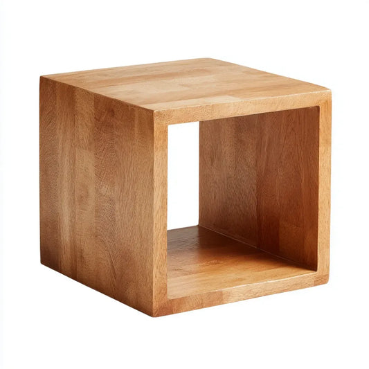 Tavolino laterale cubico marrone chiaro 40 x 40 x 40 cm in legno massello di mango