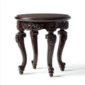 Tavolino laterale rotondo marrone scuro in legno massello Ø 60 x H 65 cm