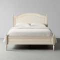 Letto matrimoniale classico avorio 160 x 200 cm in legno massello con testiera curva