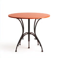 Tavolino laterale rotondo arancione Ø80 x 75 cm in MDF e acciaio